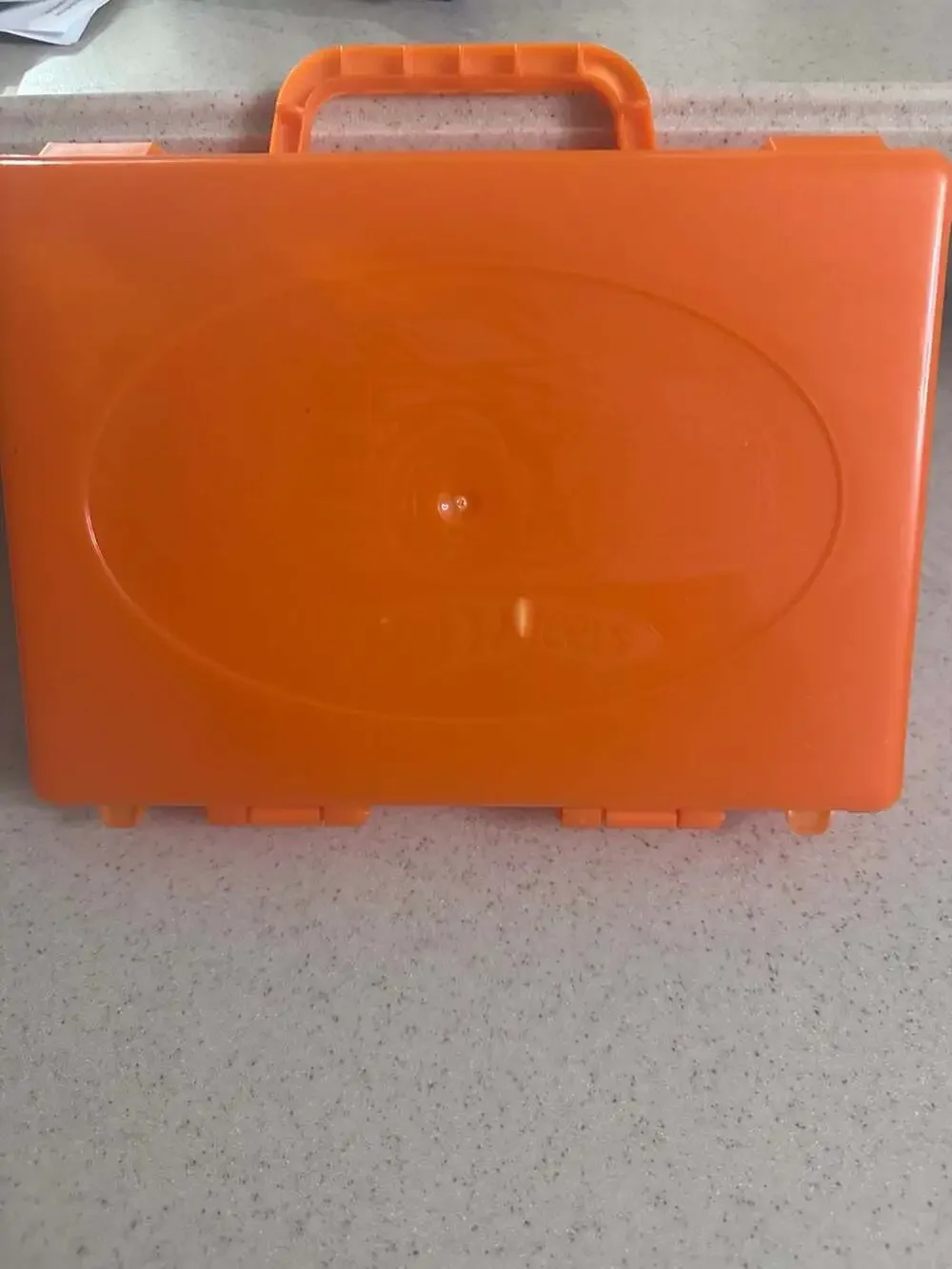 Hot Wheels Orange Plastic Carrying Case Storage Organizer with Handle
